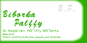 biborka palffy business card